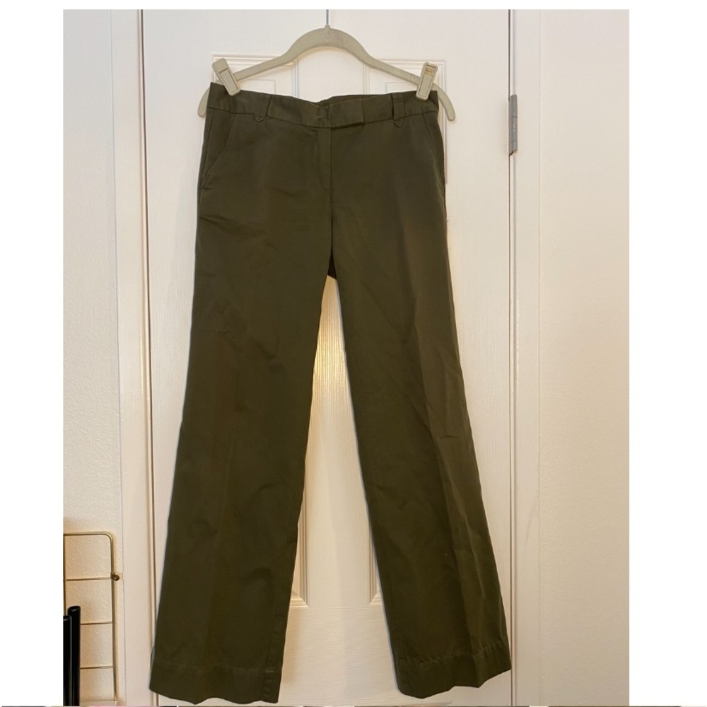army green j. crew pants